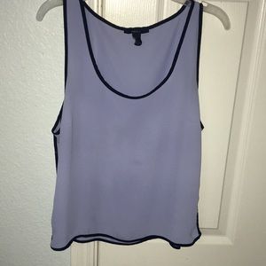 Forever 21 Periwinkle Tank Top with Black Trimming